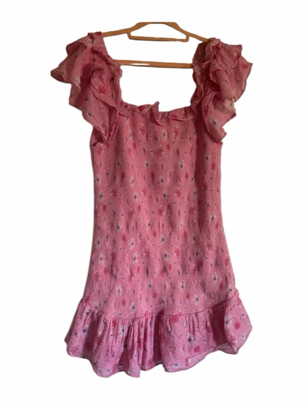 LoveShackFancy Pink Floral Mini Dress - Picture 6 of 10